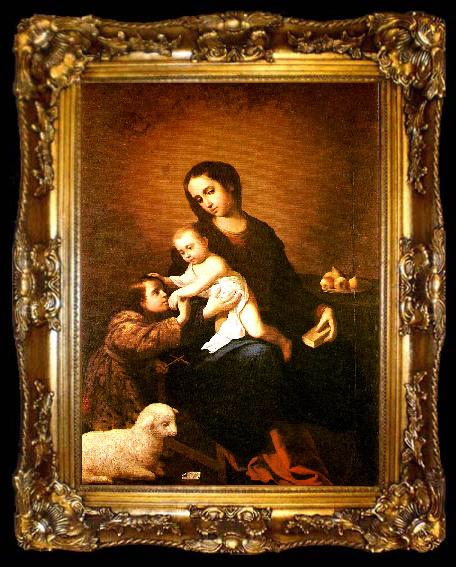 framed  Francisco de Zurbaran virgin and child with st., ta009-2